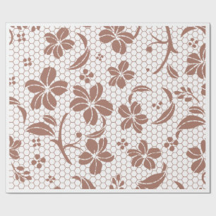 Papier Cadeau "Lace & Petal" Motif Floral Élégant Cadeau