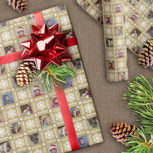 Papier Cadeau Lace Snowflakes Photo personnalisée Noël