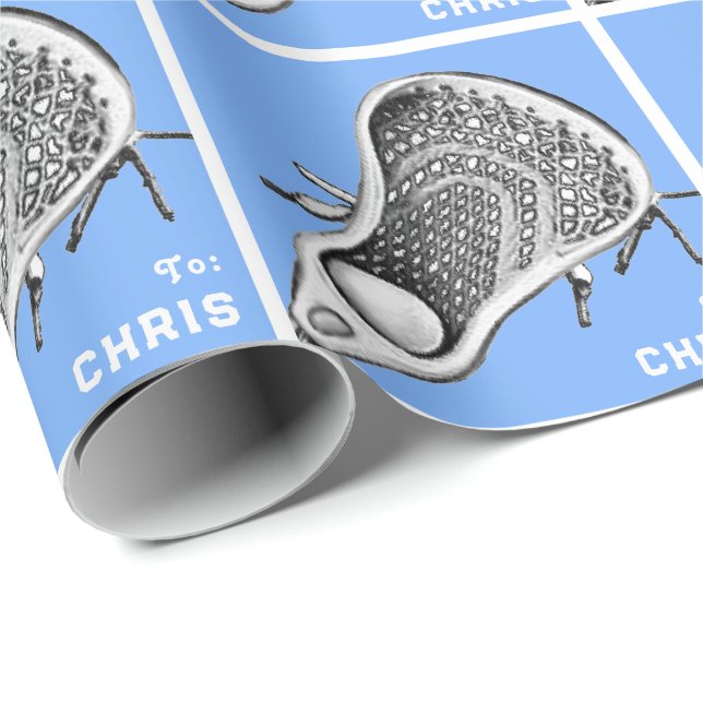 Papier cadeau Lacrosse personnalisé (Coin rond)