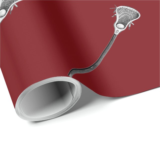 Papier Cadeau Lacrosse Sports Cadeau (Coin rond)