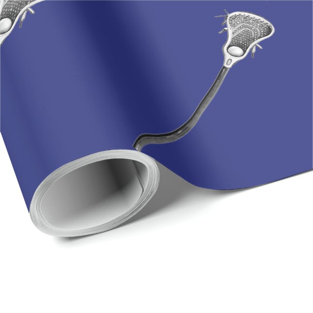 Papier Cadeau Lacrosse Sports Cadeau (Coin rond)