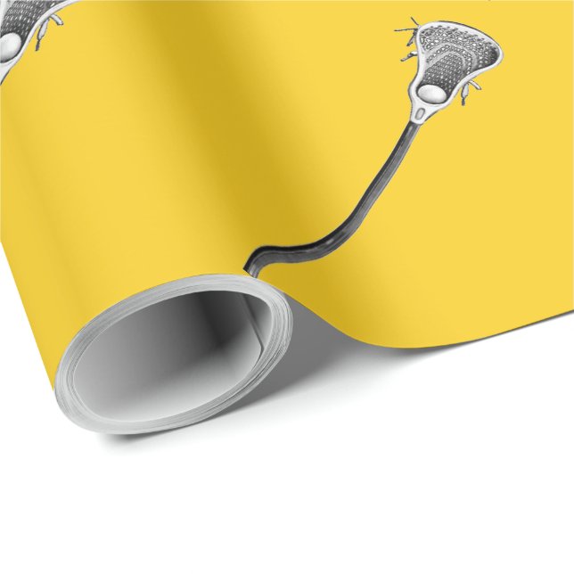 Papier Cadeau Lacrosse Sports Cadeau (Coin rond)