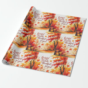 Papier Cadeau L'action d'automne