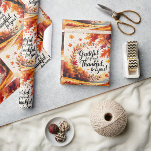 Papier Cadeau L'action d'automne