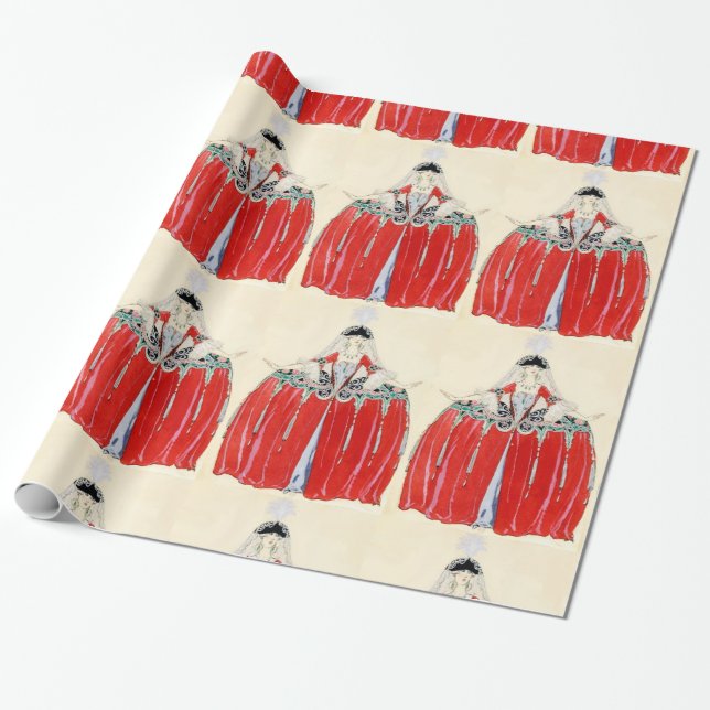 PAPIER CADEAU LADINE EN MODE ROUGE COSTUME DESIGNER MAKEUP ARTIS (Déroulé)
