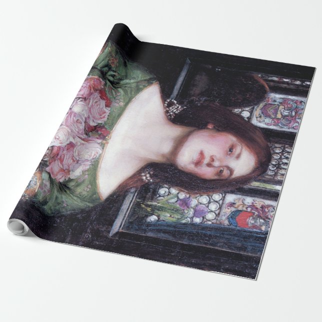 Papier Cadeau Lady and Roses, John William Waterhouse (Déroulé)