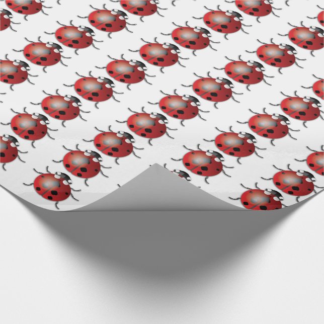 Papier Cadeau Ladybug - Papier à enveloppement brillant, 30 po x (Coin)