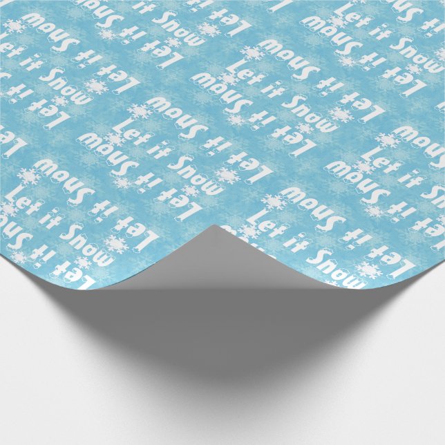 Papier Cadeau Laisser la neige graphique sur les flocons de neig (Coin)