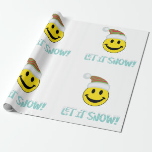 Papier Cadeau Laisser Neige Joyeux Visage