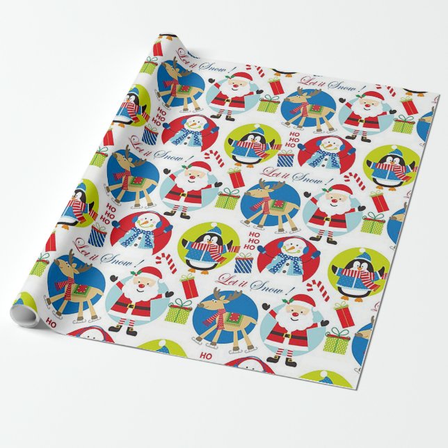 Papier Cadeau Laisser Neige Papier Enveloppant Noël (Déroulé)