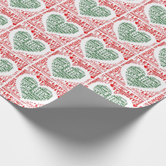 Papier Cadeau Laisser neiger Noël Rouge Carrosserie papier envel (Coin)