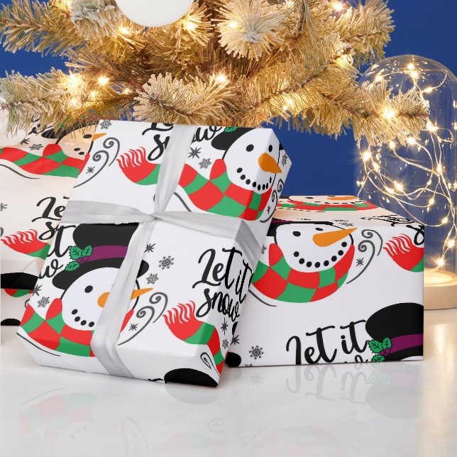 Papier Cadeau Laisser neiger Noël Snowman (Vacances)