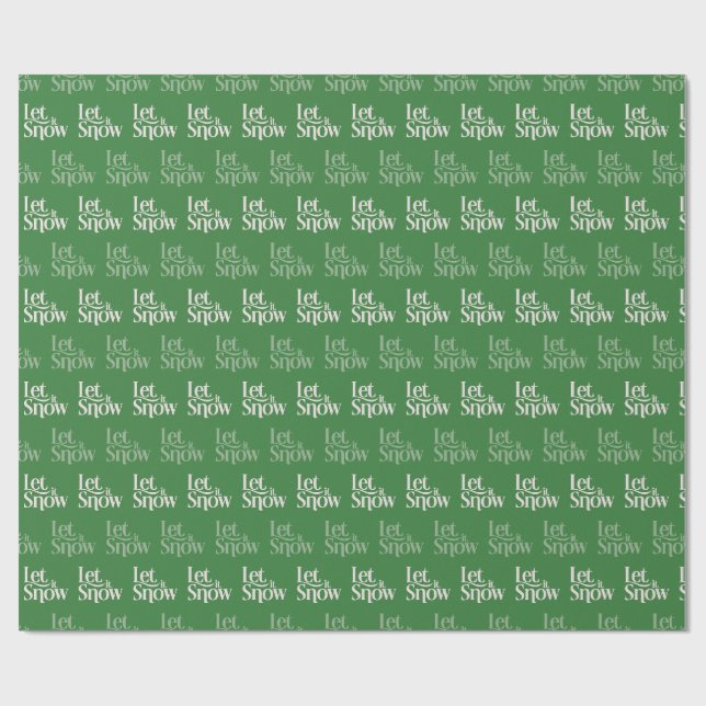 Papier Cadeau Laissez-le vert neigeux (Plat)