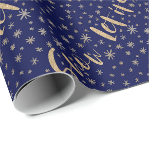 Papier Cadeau Laissez lui neiger nuit étoilée Chrismas de mari