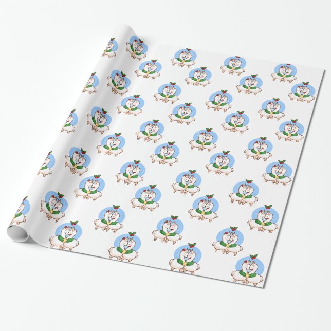 Papier Cadeau Lamas d'amour de vacances (Déroulé)