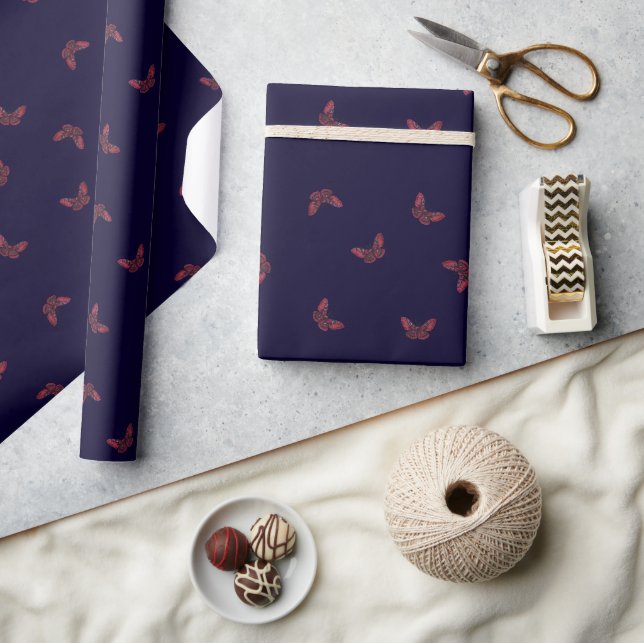 Papier Cadeau Lame ou Crimson rouge (Artisanat)