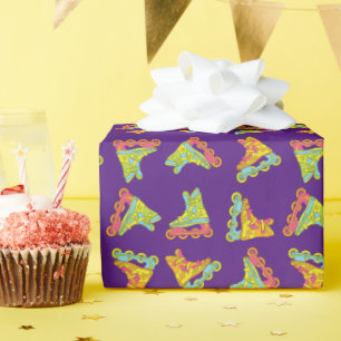 Papier Cadeau Lames à rouleaux Patinage Anniversaire de enfant P