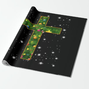 Papier Cadeau L'Amour de Jésus  Cross Jesus Christian Christmas 