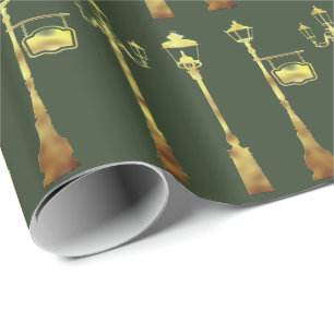 Papier Cadeau Lampe en laiton victorien vert
