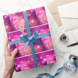 Papier Cadeau Lampes Mandala Diwali Purple Gold