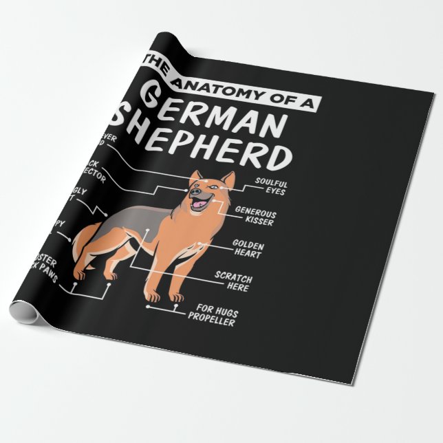 Papier Cadeau L'Anatomie D'Un Berger Allemand (Déroulé)