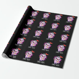 Papier Cadeau Lance-a-lotl Funny Axolotl Knight Pun Dark BG