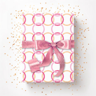 Papier Cadeau Lancer de cerceaux Cercles entrelacés rose et oran