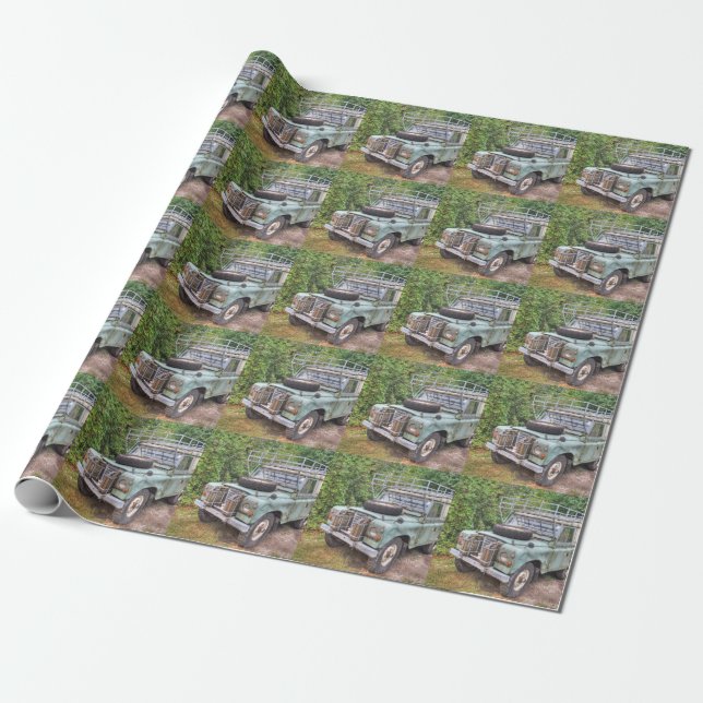 Papier Cadeau Land Rover série III 109 (Déroulé)