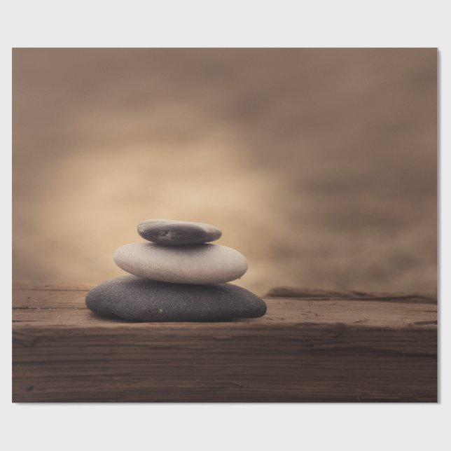 Papier Cadeau Landscape, Zen Stones Brown (Plat)