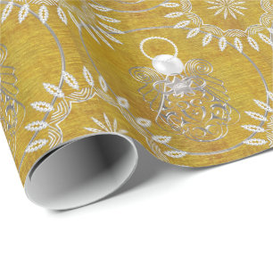 Papier Cadeau L'Ange de Noël des Filigrés gris argenté
