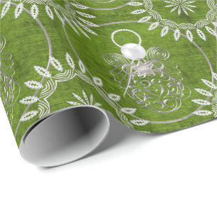 Papier Cadeau L'Ange de Noël des Filigrés gris argenté