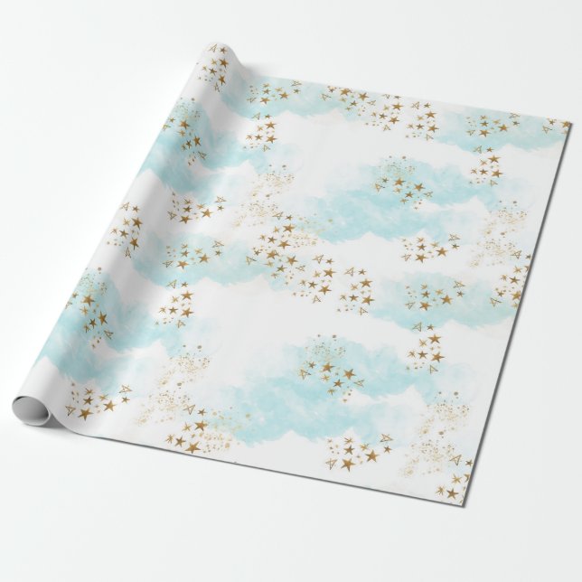 Papier Cadeau L'ange merveilleux de la poussière d'étoile d'or (Déroulé)