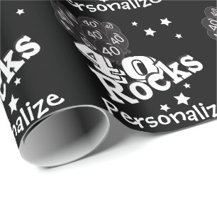 Papier Cadeau L'anniversaire   de 40 roches personnalisent