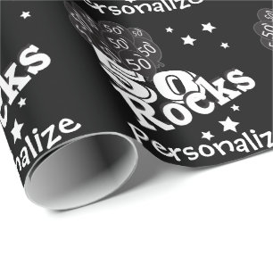 Papier Cadeau L'anniversaire   de 50 roches personnalisent