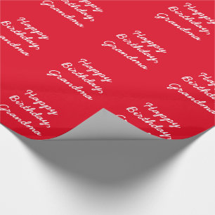 Papier Cadeau L'anniversaire de la grand-maman, blanc sur