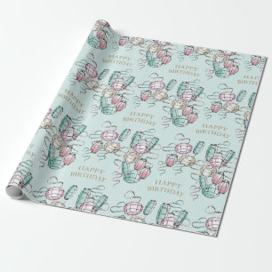 Papier Cadeau Lanterne chinoise et Ruban