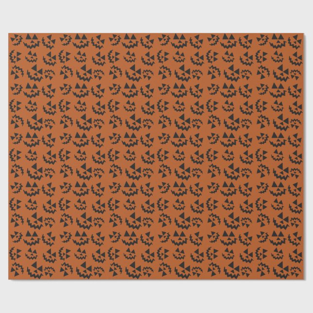 Papier Cadeau Lanternes orange et noir Jack O’ (Plat)