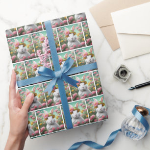 Papier Cadeau Lapin Avec Casquette Jardin D'Été