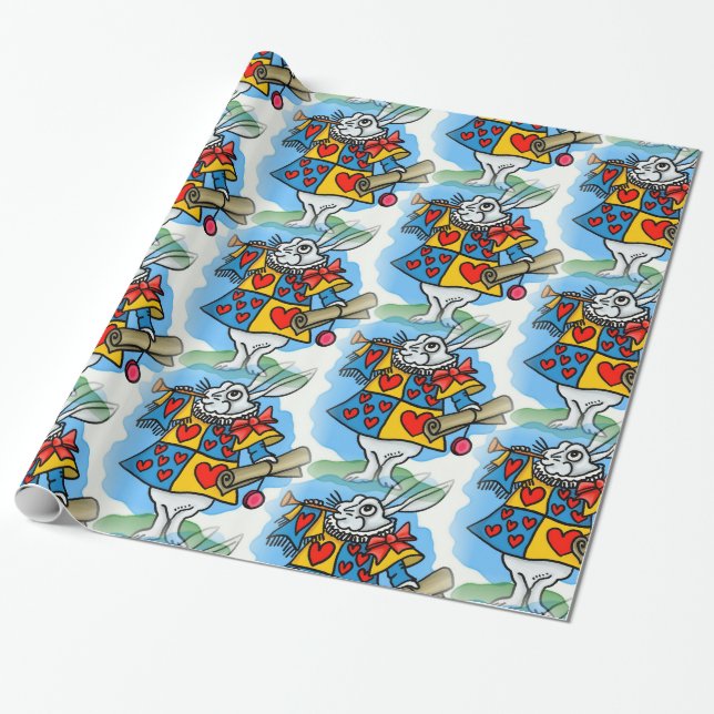Papier Cadeau Lapin blanc au pays des merveilles (Déroulé)