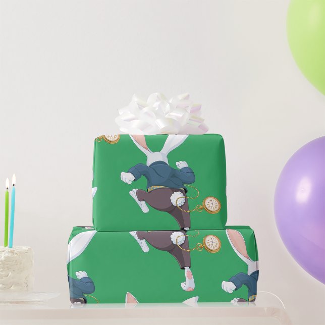 Papier Cadeau Lapin Blanc Qui S'Éloigne (Créateur téléchargé)