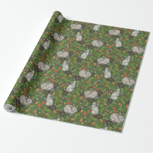 Papier Cadeau Lapin blanc Vintage victorien dans le jardin