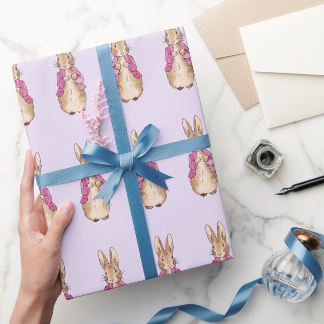 Papier Cadeau Lapin classique en veste rose (Cadeaux)