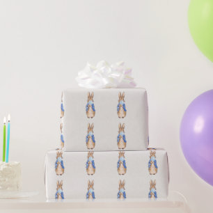 Papier Cadeau Lapin classique soufflant un bubble gum bleu