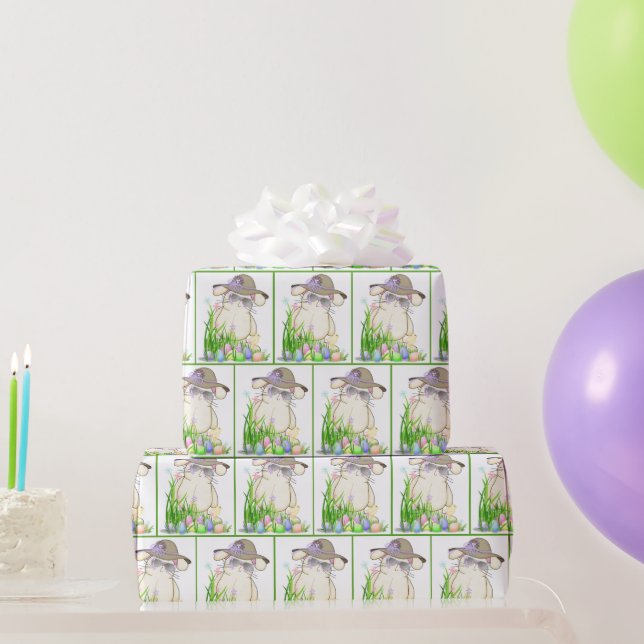 Papier Cadeau Lapin De Pâques Avec Oeufs (Cadeaux de fête)