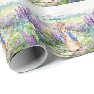 Papier Cadeau Lapin de Pâques classique en veste bleue