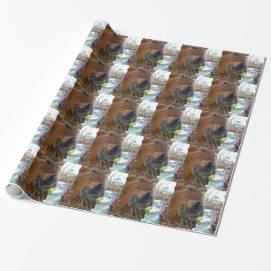 Papier Cadeau Lapin de Pâques et cheval Brown