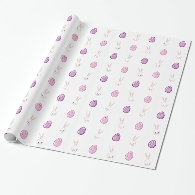 Papier Cadeau Lapin de Pâques et oeufs de Pâques (Déroulé)