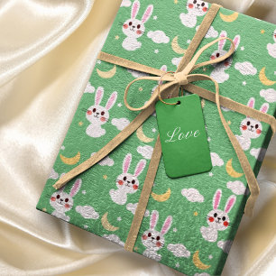 Papier Cadeau Lapin de Pâques lapin Pastel Vert mignonne Bébé an