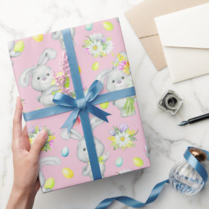 Papier Cadeau Lapin de Pâques OEufs de Pâques Enveloppement Papi