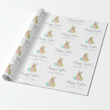 Lapin de Pâques personnalisé aquarelle joyeuse